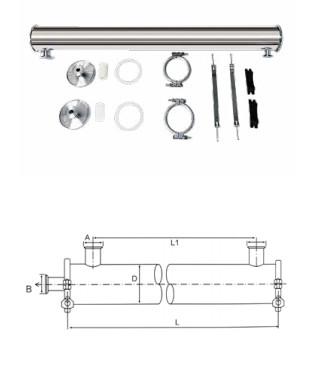 Stainless Steel RO Membrane Housing Reverse Osmosis Pressure Vessels For UF NF MF Membrane