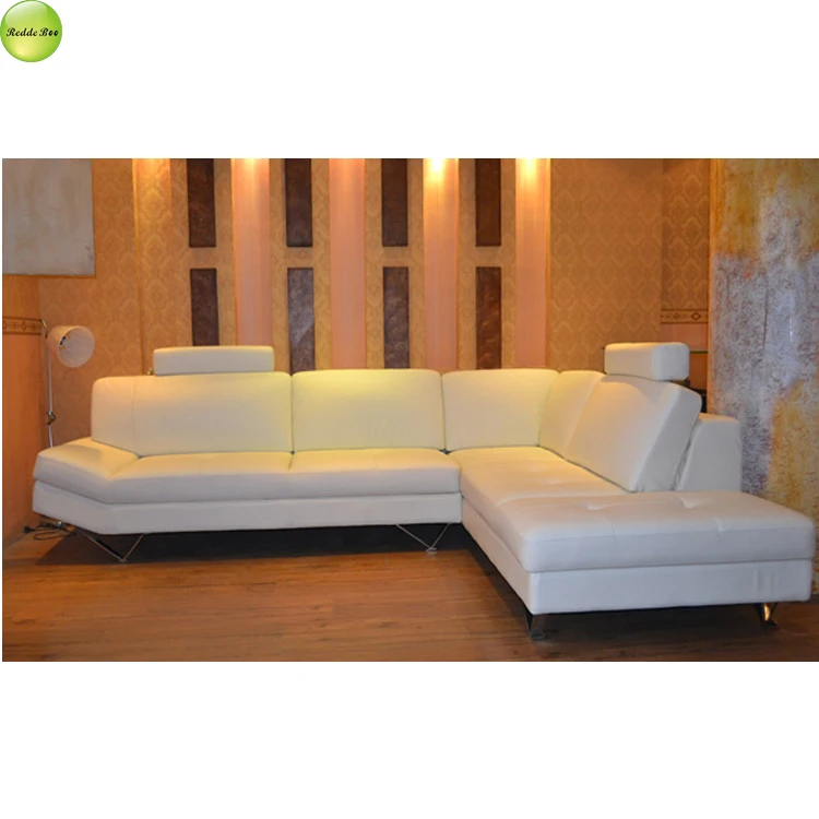Allandale Modular L Shaped Sectional Sofa White Faux Leather Modular Lounge