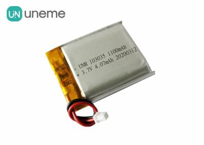 103035 1100mAh Small 3.7V Rechargeable Battery , Custom Battery Packs