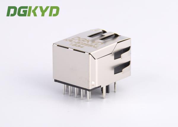 Connecteur du Simple-port RJ45 de noyau du gigabit 8, avec des étiquettes de bouclier, avec la LED Vert-jaune