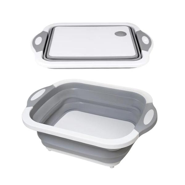 Custom Logo Dish Tub for Washing and Draining Veggies Fruits Foldable Cutting Board