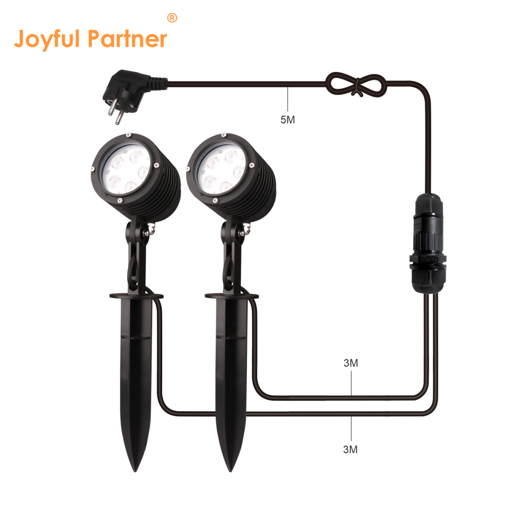 5 Вт наружное покрытие порошковым покрытием Дом с светодиодной одноцветной пластиковой шиной DC24V Садовые ландшафтные прожекторы для деревьев