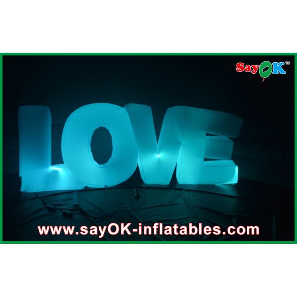 Décoration gonflable d'éclairage de mariage d'amour de lettres de Valentine pour la proposition de mariage