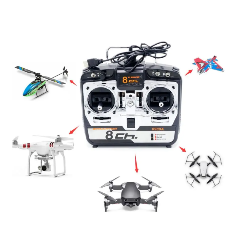 8ch Rc Simulator Real Flight Helicopter 3d Airplane Multicopter Quad Jtl0908a For Drone Mode 2 8