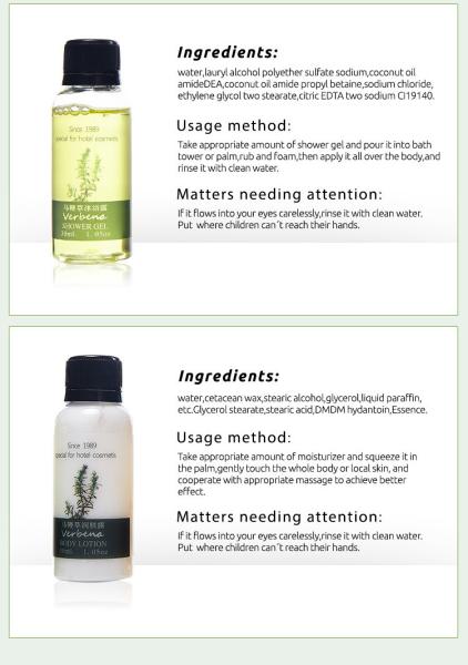 Mini Size Skin Care Hotel Body Lotion Body Care Kit Bathroom