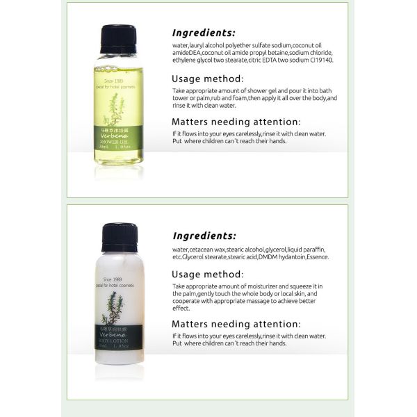 Mini Size Skin Care Hotel Body Lotion Body Care Kit Bathroom