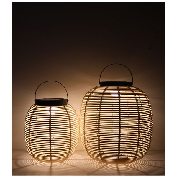 Outdoor Rattan Decorative Portable Waterproof Floor Lamp Solar Garden Light