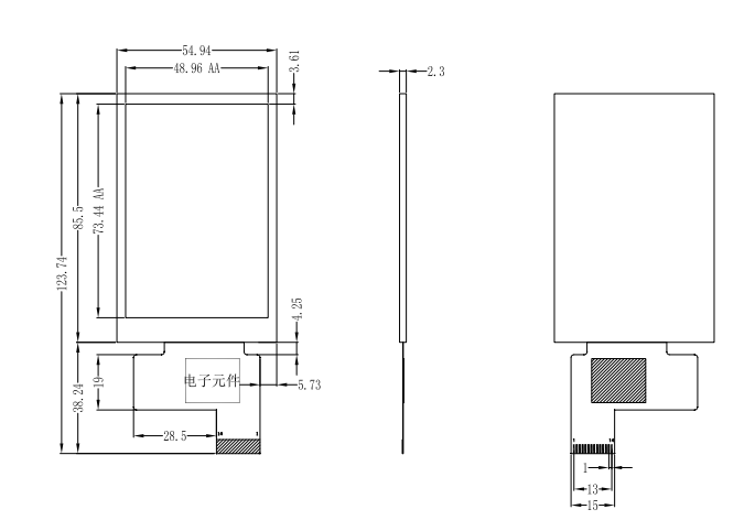 No PCB Board HMI Display Module Touch Screen 3.5 Inch Module 480x270 Medical