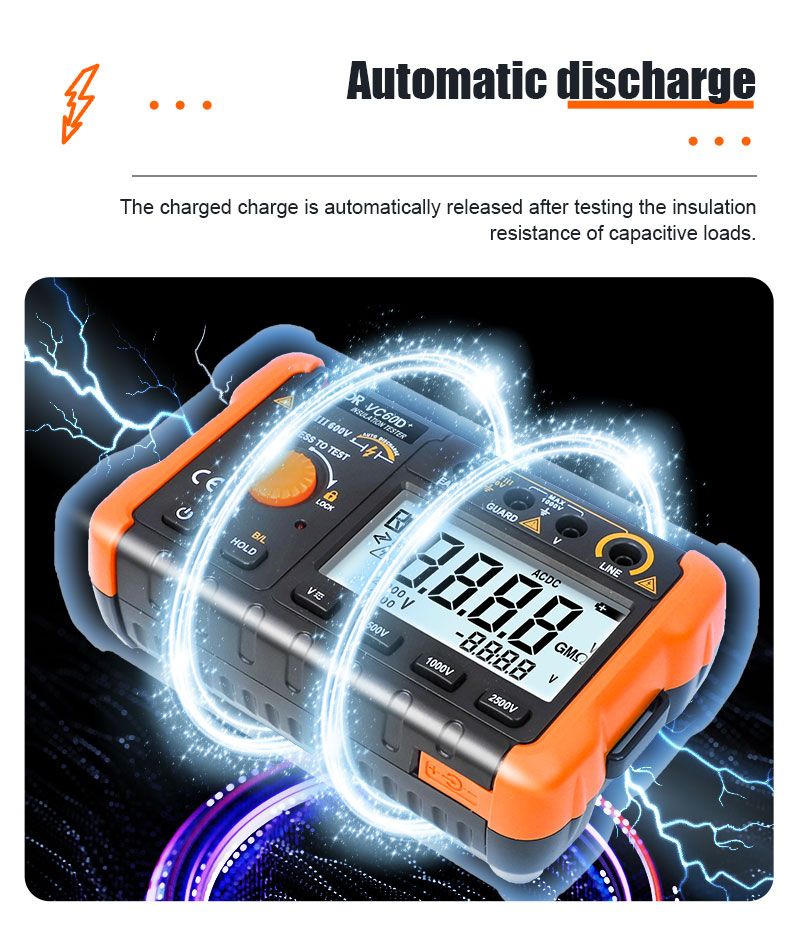 VICTOR 60D+ дисплеи в 2000 цифр интеллектуальный микроизоляционный тестер короткое замыкание измерения тока более 1 мА