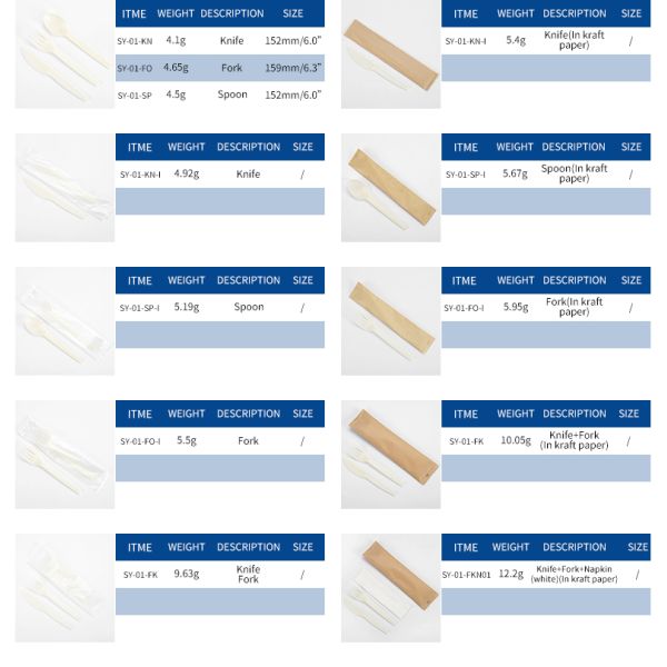 Disposable Plastic Eco Friendly Cornstarch Cutlery OEM ODM