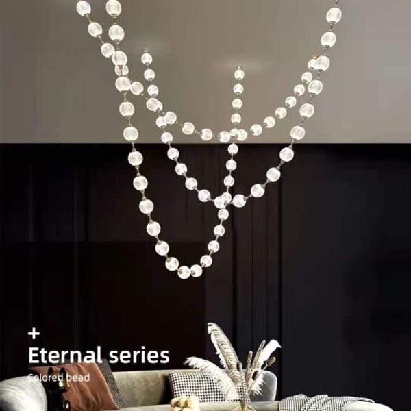 Postmodern Denmark Hotel Engineering Glass Lighting Clothing Store Cafe Showroom Long Chandelier(WH-NC-87)