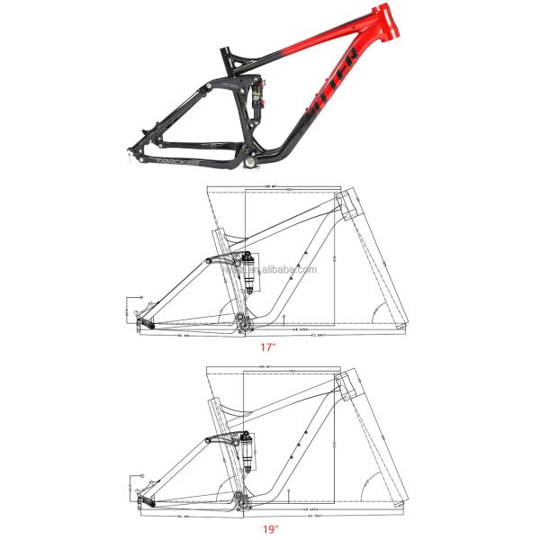 AL7005 Dual Suspension Mountain Bike Frame 120mm Travel for 17 19 Inch Downhill Bikes