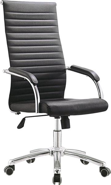 Black Leather High Back Office Chair For Manager Anti Mildew Long Using Life