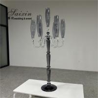 ZT-593B Saixin gran 7 brazos cristal candelabro elegante gris humo de color para los centros de la boda