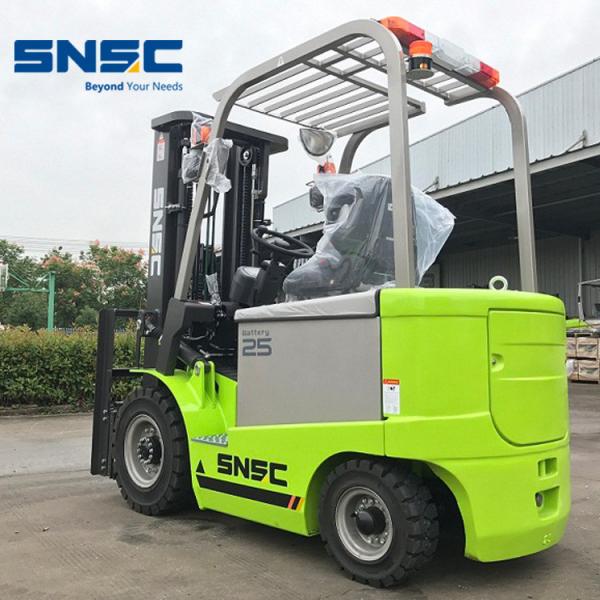 Super Elastic Solid Tire 4050kg 4 Wheel Electric Forklift Truck Attachements Clamps With 48V Battery