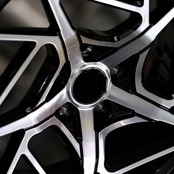 Staggered Satin Black/Machine Face model forged wheels for sale