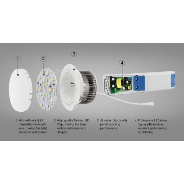 Milight Wifi 12W RGBW LED Downlight 2.4G RF remote RGBW All in one Lamp LED Ceiling Light with IOS Android APP