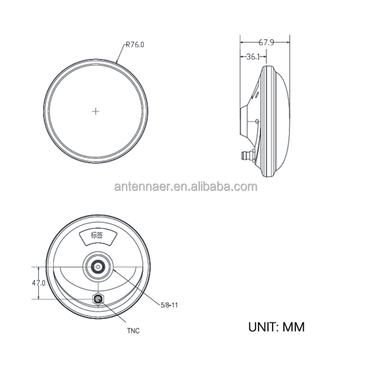 GNSS GPS RTK L1 L2 L5 Suitable for Industrial Mapping, Smart Agricultural, Driverless Car Centimeter-level Positioning Antennas