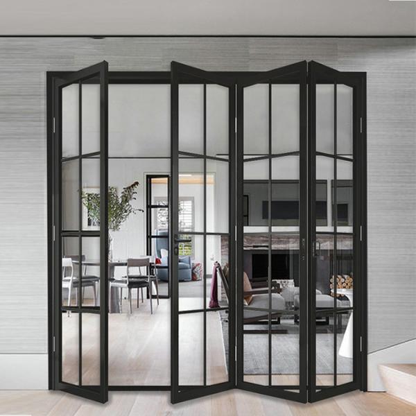 Atualização para porta deslizante de vidro triplex porta dobrável de vidro temperado de liga de alumínio