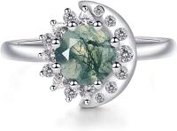 925 Sterling Silver Marquise Shape Jade Aventurine Open Leaf Rings Olive Leaf Rings Handmade Jewelry Unique Gifts for Wo