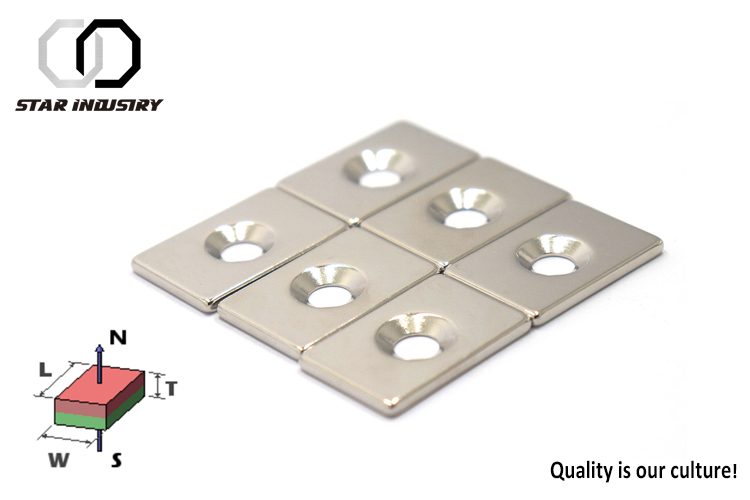 Зенкованное блоком собрание магнитов отверстия ODM OEM 25,4 x 10 x 5mm доступный