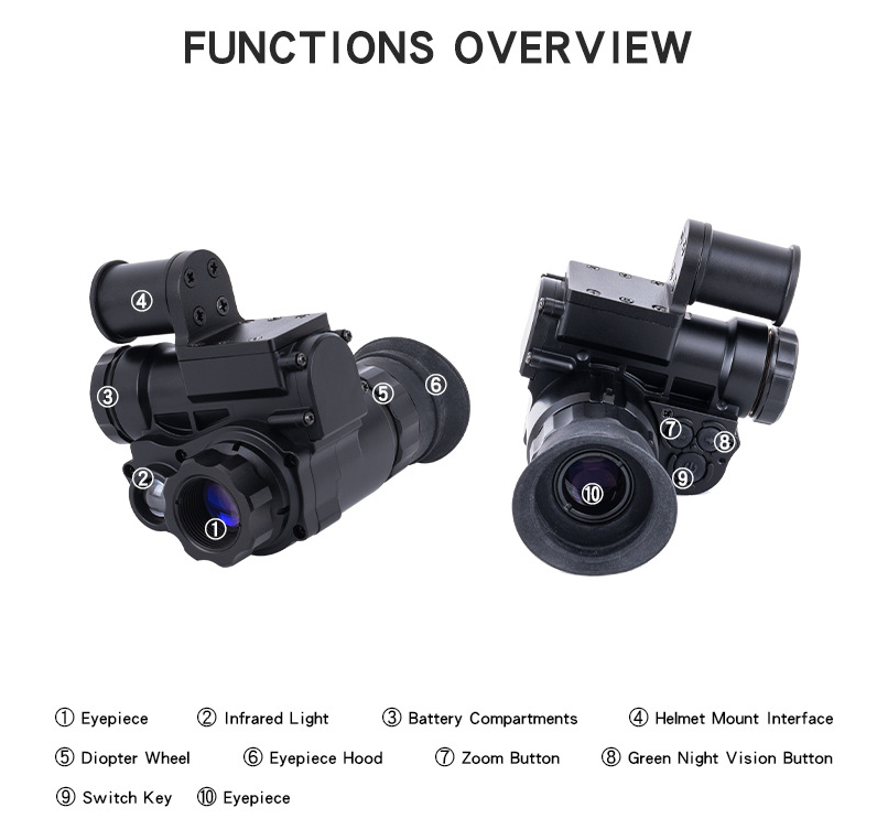 Носка сопротивляясь ультракрасному шлему ночного видения 6X установила Monocular прибор сигнала цифров