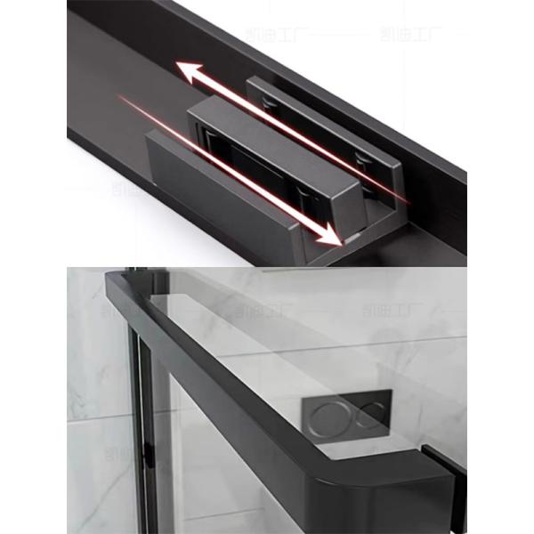Roue cachée profil en acier inoxydable salle de douche douche cadre de porte coulissante