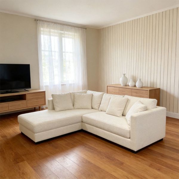 Hotel Furniture Wooden Frame With Fabric Sofa Set Modern Living Room Villa Apartment Art Hall Straight Sofa