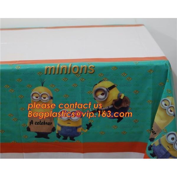 Поставки tablecover партии детей мультфильма скатерти дня рождения с днем рождения пластиковые, рождение ZLDECOR прекрасное 108cm устранимое