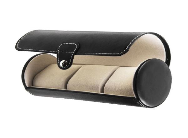 Travel Pu Leather Watch Box Velvet Inner Material , Watch Organiser Box