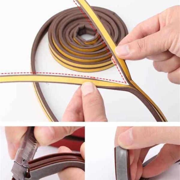 Self-Adhesive Soundproof Silicone Rubber Door Bottom Seal Strip Custom Processing & Cutting for Under Sweep & Stripping