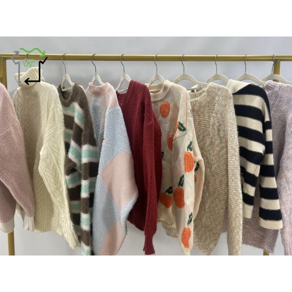 Comfortable Second Hand Pullover Sweater Warm Winter Fashion Hoodless Overcoat Wholesale