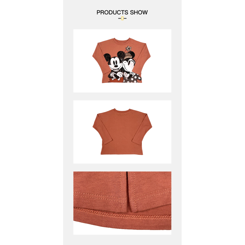 Various Styles Long Sleeve Anti-Shrink Children Girls Clothing Loose T-shirt for Kids