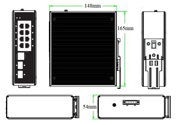 10 Port L2+ Gigabit Managed PoE Switch Industrial Grade With 8 PoE Ports