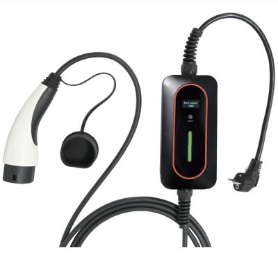Tipo 2 AC Carregador EV Portátil 16A Schuko Plug Com Display LCD