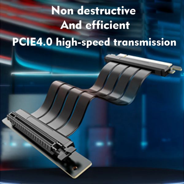 PCIe 4.0 16x Shielded GPU Extension Cable with 90 Degree PCI Express Riser for High Speed GPU Card