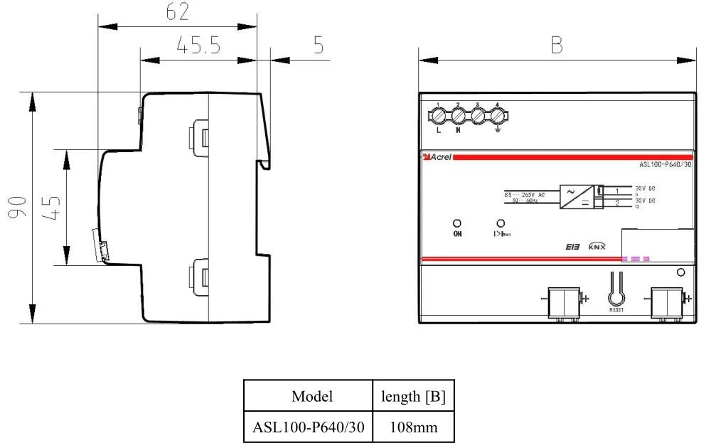 Acrel ASL100-P640/30 KNX умное освещение 640mA 30V энергомодуль