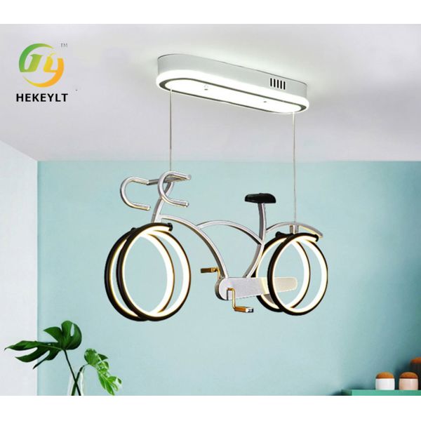 Детская комната Велосипед Люстра Глазный щит Простая спальня LED Личность Мультфильм Велосипедный свет