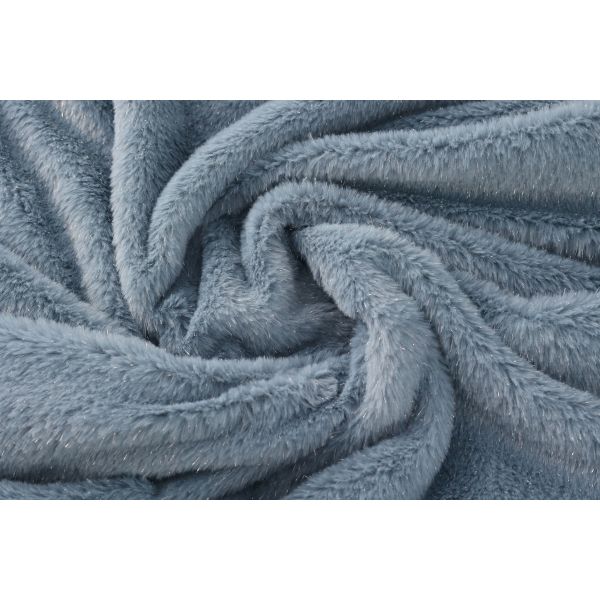 Recycled Soft 100 Polyester Fashion Fabric Silver Silk Plush Faux Fur Rabbit Ferret Fabrics for Women's Clothing Overcoat Bags Shoes