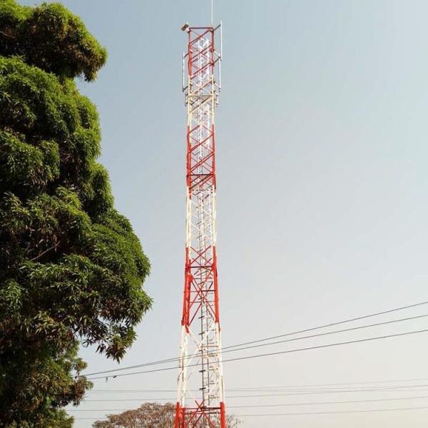 O mergulho Q235 quente galvanizou a torre de aço para a telecomunicação RDU RDS