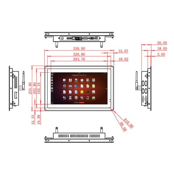 13.3-Inch Built-In Linux Monitor for Retail Systems and Public Terminals
