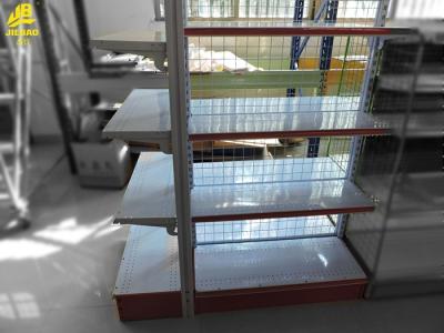 23KG/Layer Wire Gondola Shelving 25mmx25mm Grid Cream White Colour Double Side