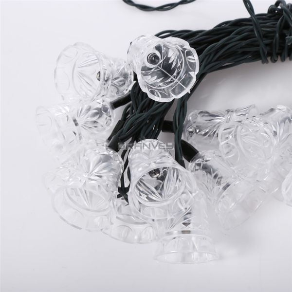 Holiday 6M Bell Solar LED Christmas Lights 30 LED Waterproof For Outdoor Garden