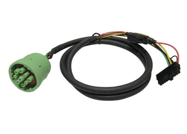 Green J1939 Deutsch 9 Pin Female to Molex 20 Pin Female Cable with Fuse