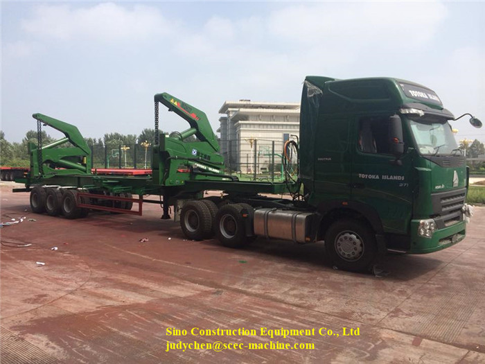 тележка Лифтер цапф трейлера МКХ37А 3 затяжелителя стороны контейнера 20фт сверхмощная бортовая