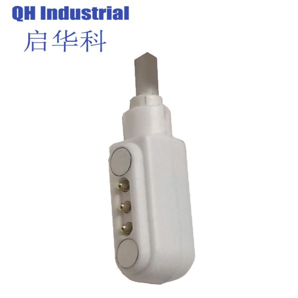 3Pin  Bulgaria Double Head 3A Magnetic 5Pin Pogo Pin Power Connector With Cable For Laptop