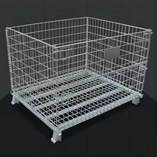 Foldable Galvanized Storage Cage with Wheels/Casters Made of Mild Steel Easy Assembly
