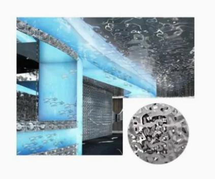 Ss 304 Sheets Golden Color Ceiling Wall Water Ripple Hammered Stamped Decorative Stainless Steel Sheet Plate