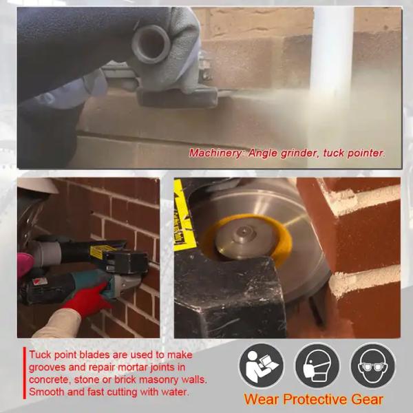 Bom desempenho 4.5 5 polegadas Tuck Point Crack Chaser Grout Reparação Diamond Saw Blade para concreto de alvenaria tijolo