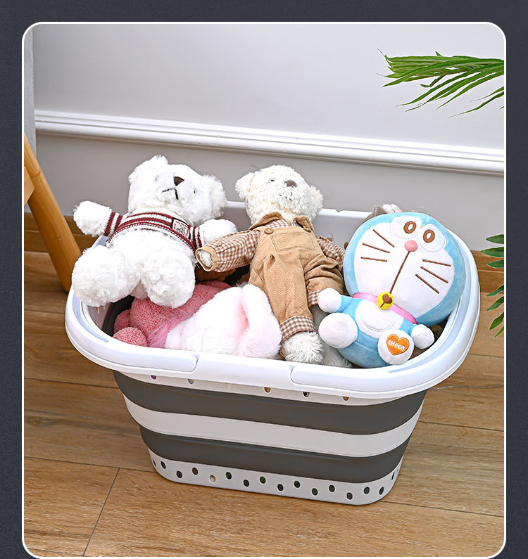Creative Folding Wall-Mounted Portable Plastic Modern Simple Extra Large Thickened Kitchen Bathroom Laundry Basket Foot Bath